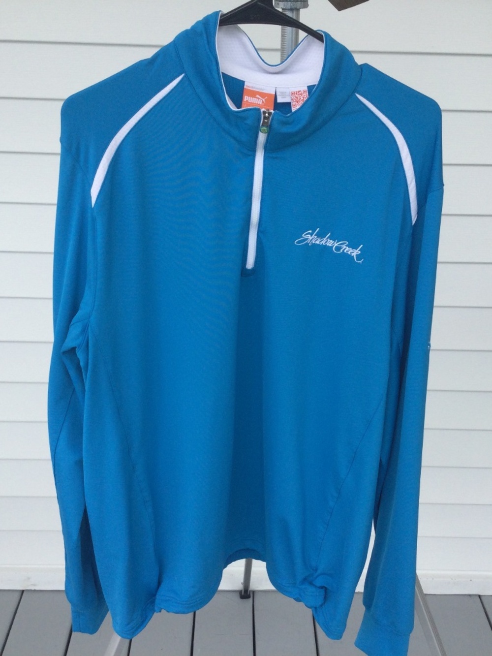 Puma Long Sleeve 3/4 Zip Jacket, Size Large, Shadow Creek logo
